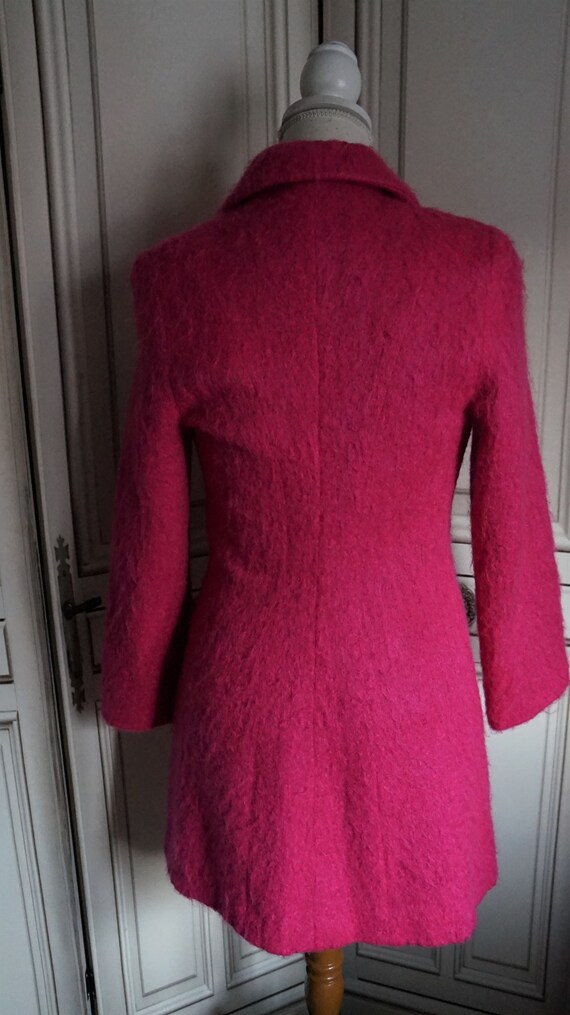 Vintage Coat Pink Wool Woman Size S // Designer F… - image 7