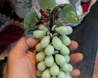 ヴィンテージ翡翠のブドウの房、天然研磨翡翠のブドウ、緑のブドウの房