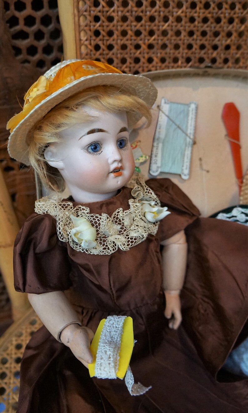 Antique French Porcelain Doll with Huge LOT suitcase Etsy
