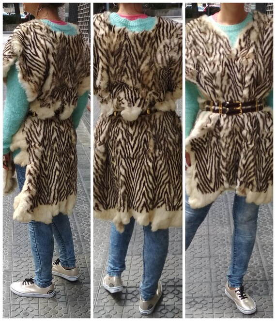Vintage Rabbit vintage wild vest / Amazing shawl