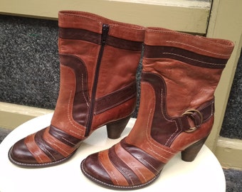 Botas vintage marrón cuero / Made in Italy Boots / Original tamaño 37 botas de cuero