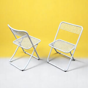 Vintage Federico Giner Folding Chairs – Model 085 – White