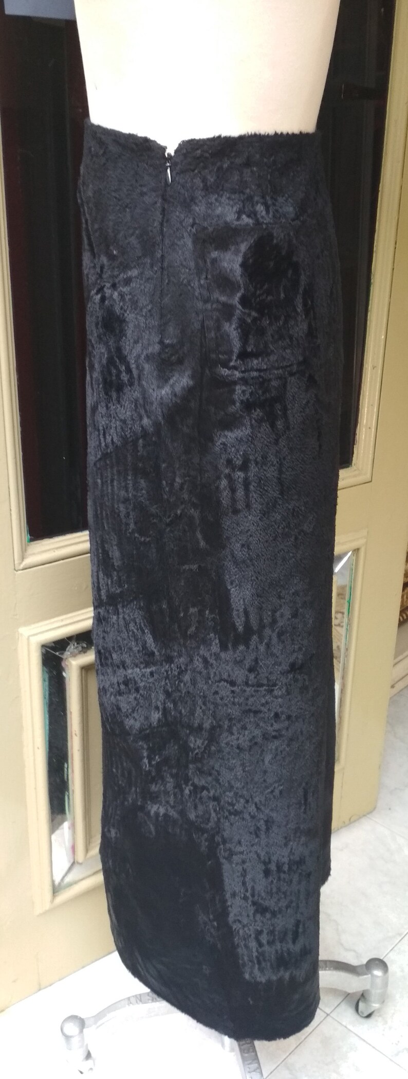 Kenzo Vintage Long Black Skirt Velvet Kenzo Jungle Vintage Kenzo Paris Vintage Nineties