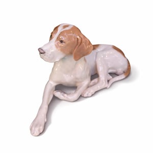 Figura vintage de porcelana Royal Copenhagen con forma de perro pointer, una figura de perro única.