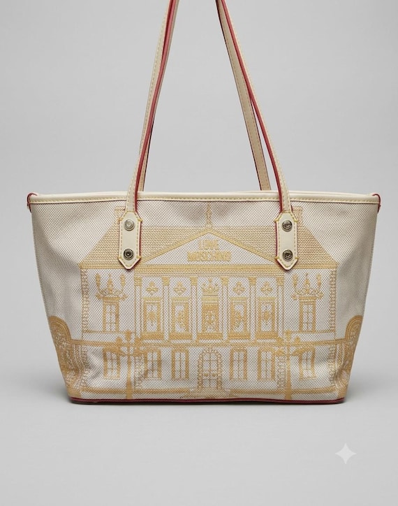 バッグ moscova Vintage Amazing LOVE Moschino Bag Palazzo Moscova Beige and Gold