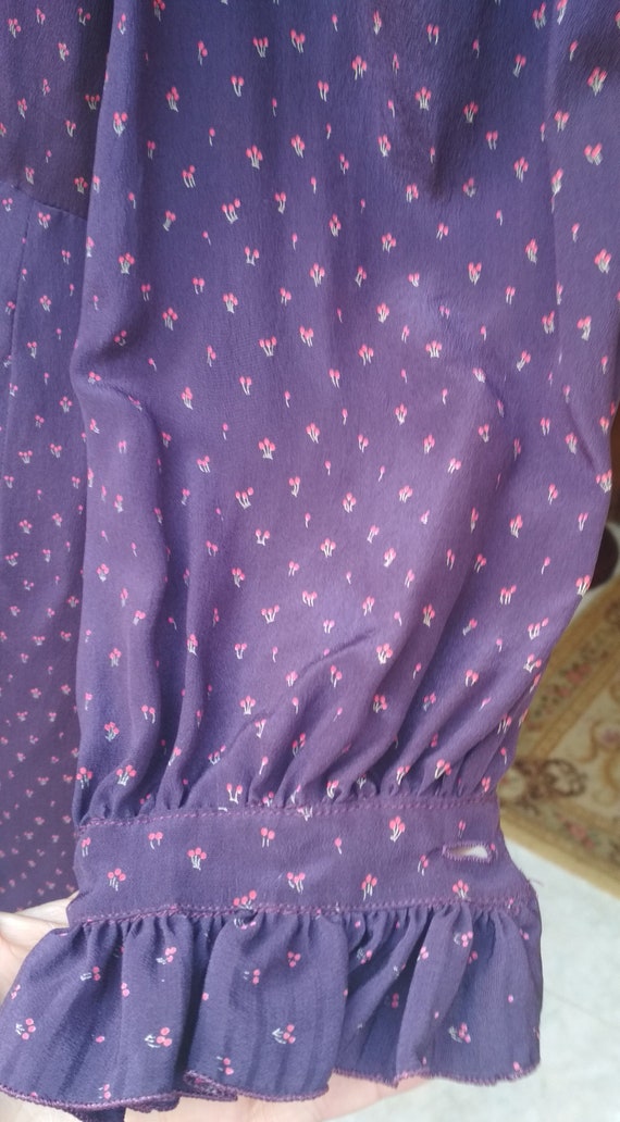 Vintage Loewe Dress Purple and cherry printed Wom… - image 6