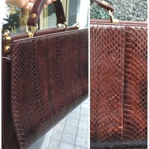 Vintage slang Handtas Brown / Huge Bag Vintage Leer / Dames Tas
