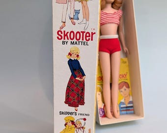 Vintage 1960s Mattel Barbie Skippers Friend Scooter Doll in
