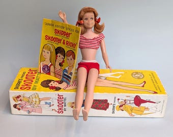 Vintage 1960s Mattel Barbie Skippers Friend Scooter Doll in