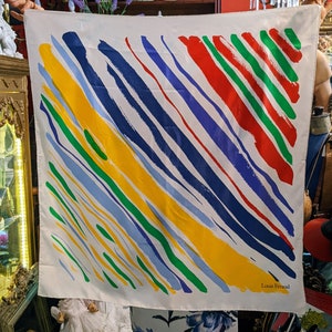 Louis Feraud vintage Square Silk Scarf 80s 90s // Fashion Luxury Designer