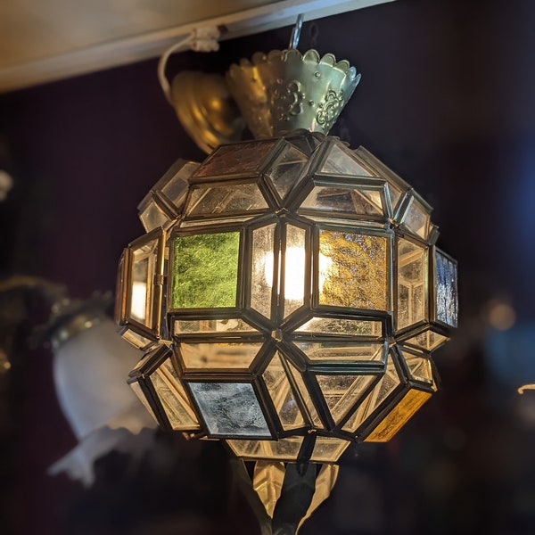 Lanterne marocaine ancienne, lanterne arabe, lanterne de plafond, lampe lanterne, lanterne en fer, lanterne orientale, lampe marocaine, lampe orientale
