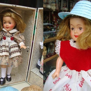 Shirley Temple 1950’s 12” Doll with trunk and outfits / Vintage Doll