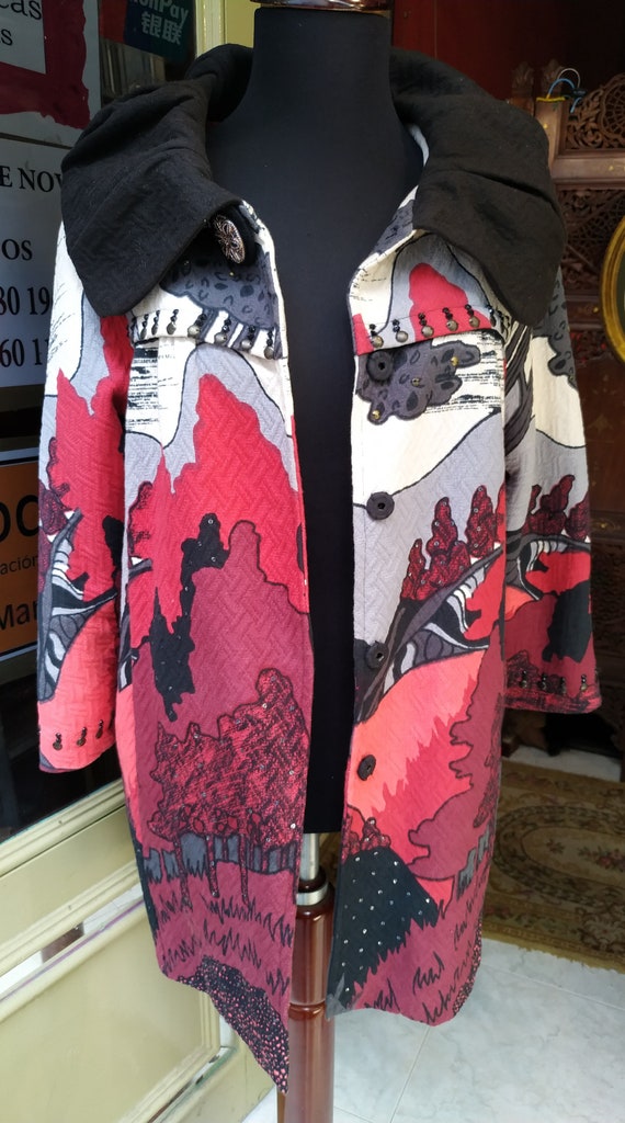 Vintage René Derhy Coat Printed // Amazing Women … - image 3