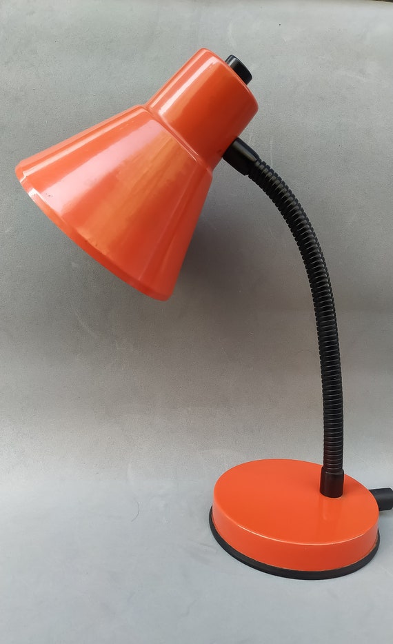 Dat luchthaven passend Vintage oranje bureaulamp uit de jaren 70 tafellamp - Etsy België