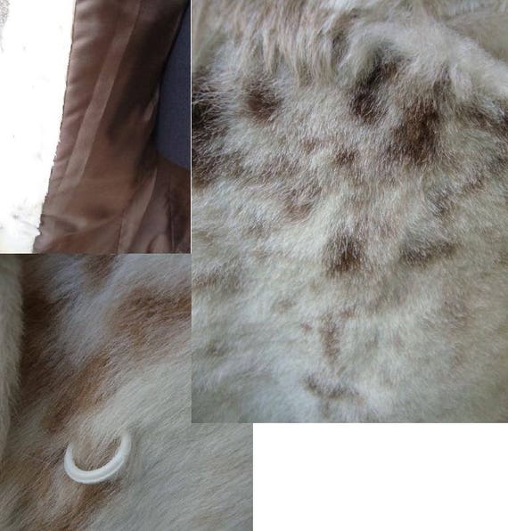 ON SALE!!Vintage faux pony fur Coat / White and b… - image 5
