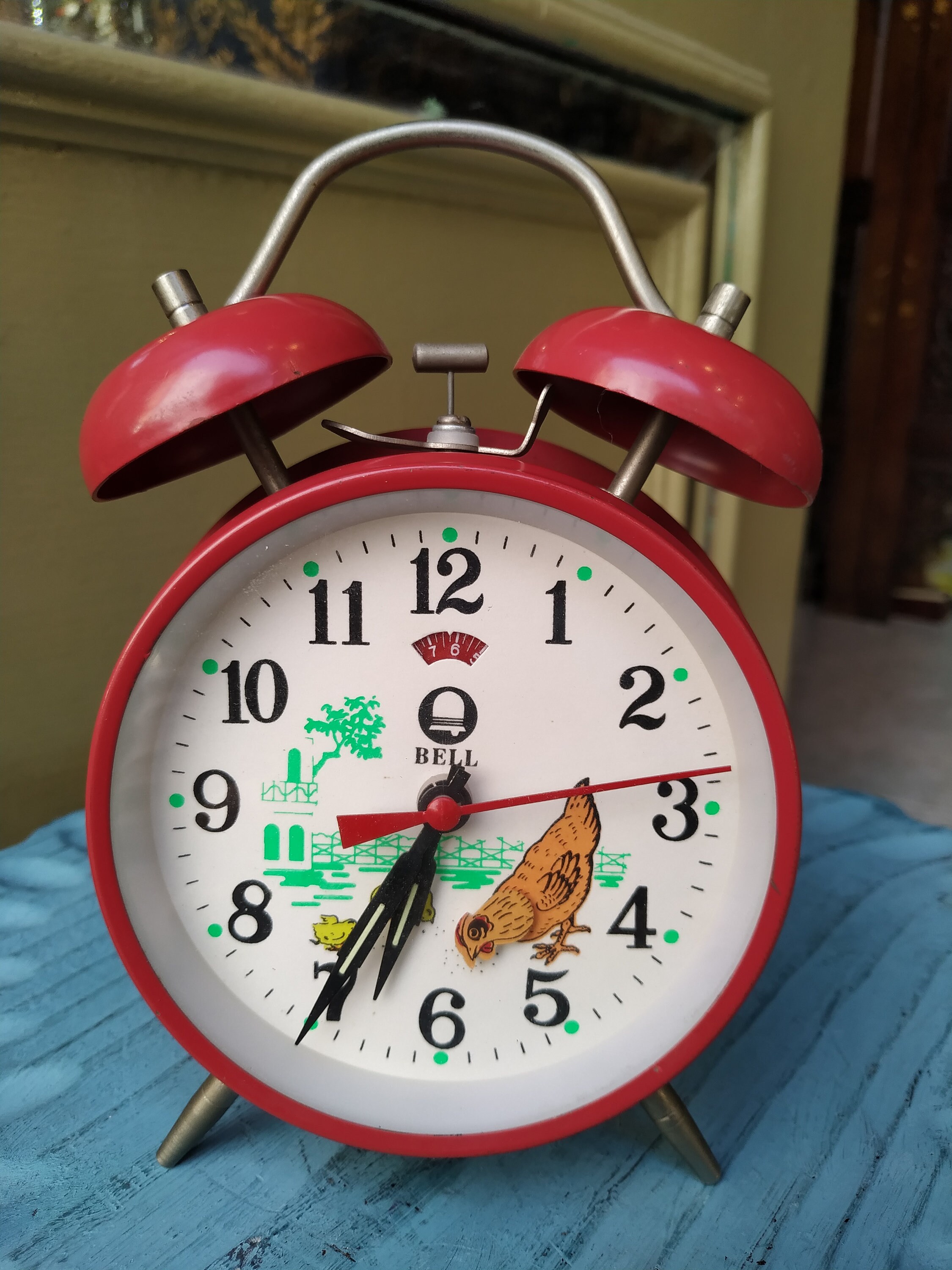 Vintage Red Mechanical Alarm Clock Made In China / Home Decor Etsy