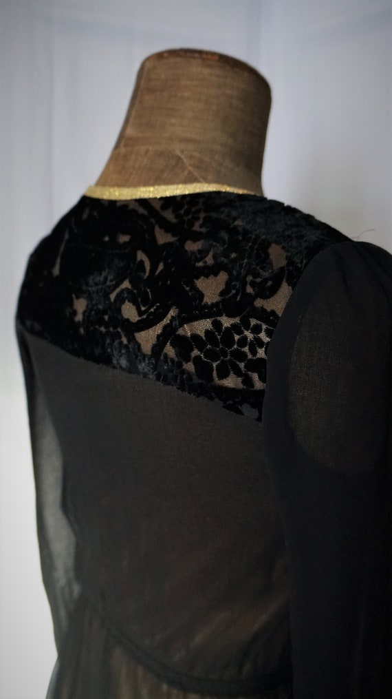 Vintage Maxi Long Black and Gold Dress // Party C… - image 8