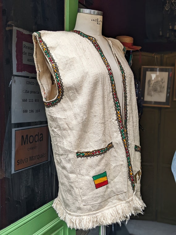 Vintage Waistcoat Cotton Ethnic Ethiopia // Fashion A… Gem
