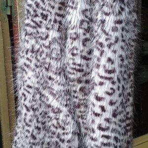 Vintage Gray Black White Faux Fur Coat Print / Leopard Faux Coat / Style Animal Print Design image 6