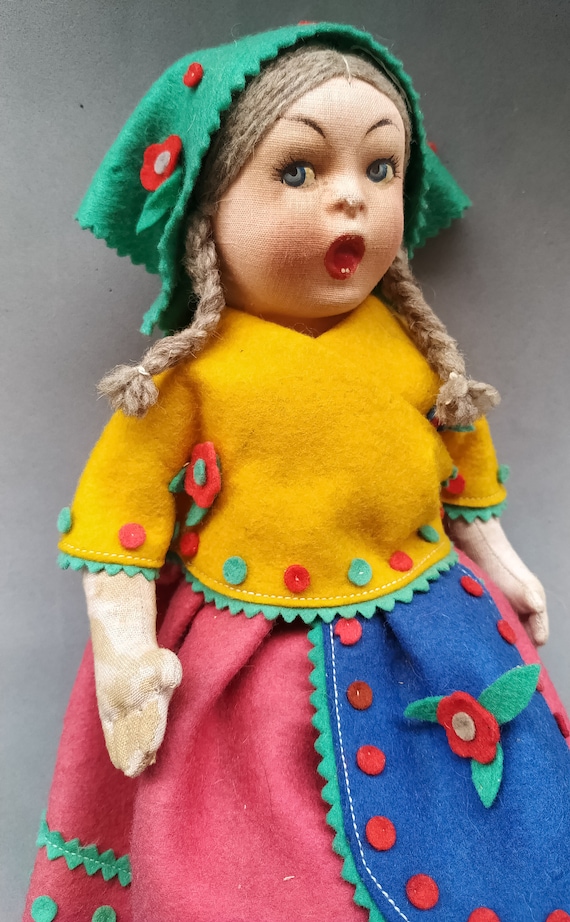 Antique Lenci Type Peasant Doll // Italian Folk Art - Etsy