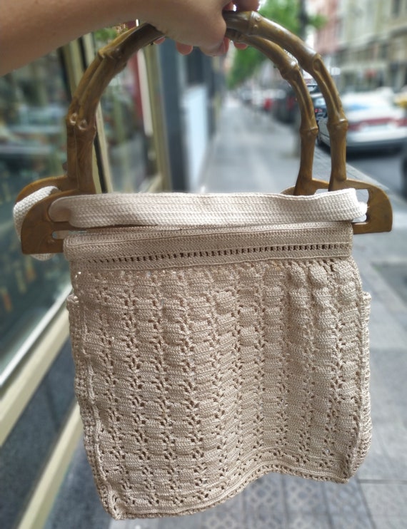 Vintage handbag crochet summer // Fashion bag Hip… - image 1