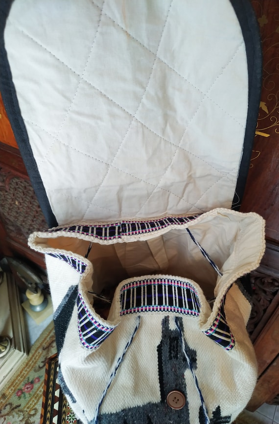 Vintage LLama Wool Backpack // Backpack Handmade … - image 6