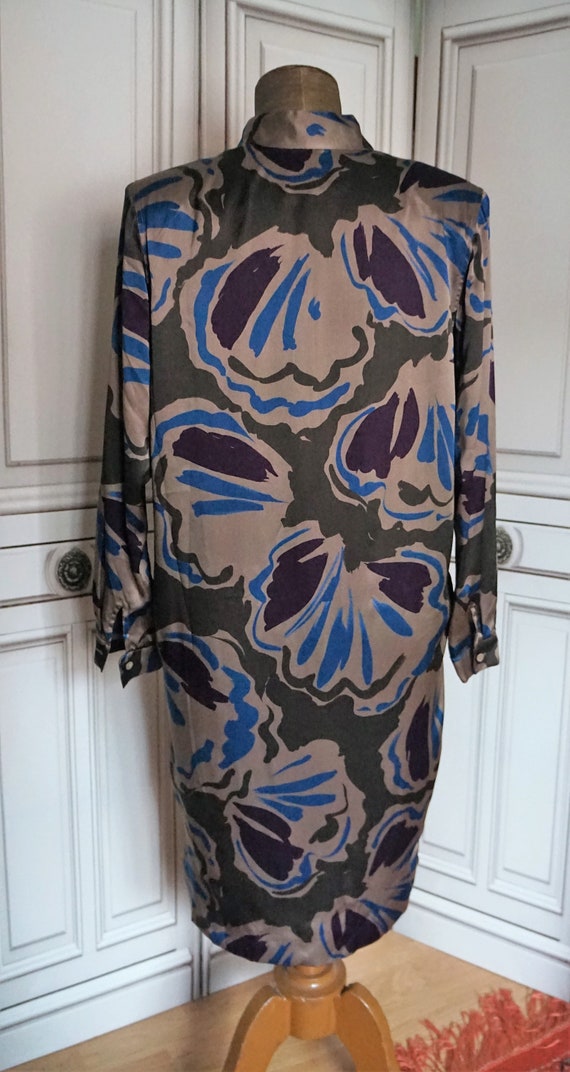 Vintage LOEWE Madrid 80s Dress Silk / Designer Clothes Woman View 5