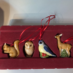Villeroy & Boch Christmas Ornament Set - Hand-Painted Woodland Animals (Set of 4)