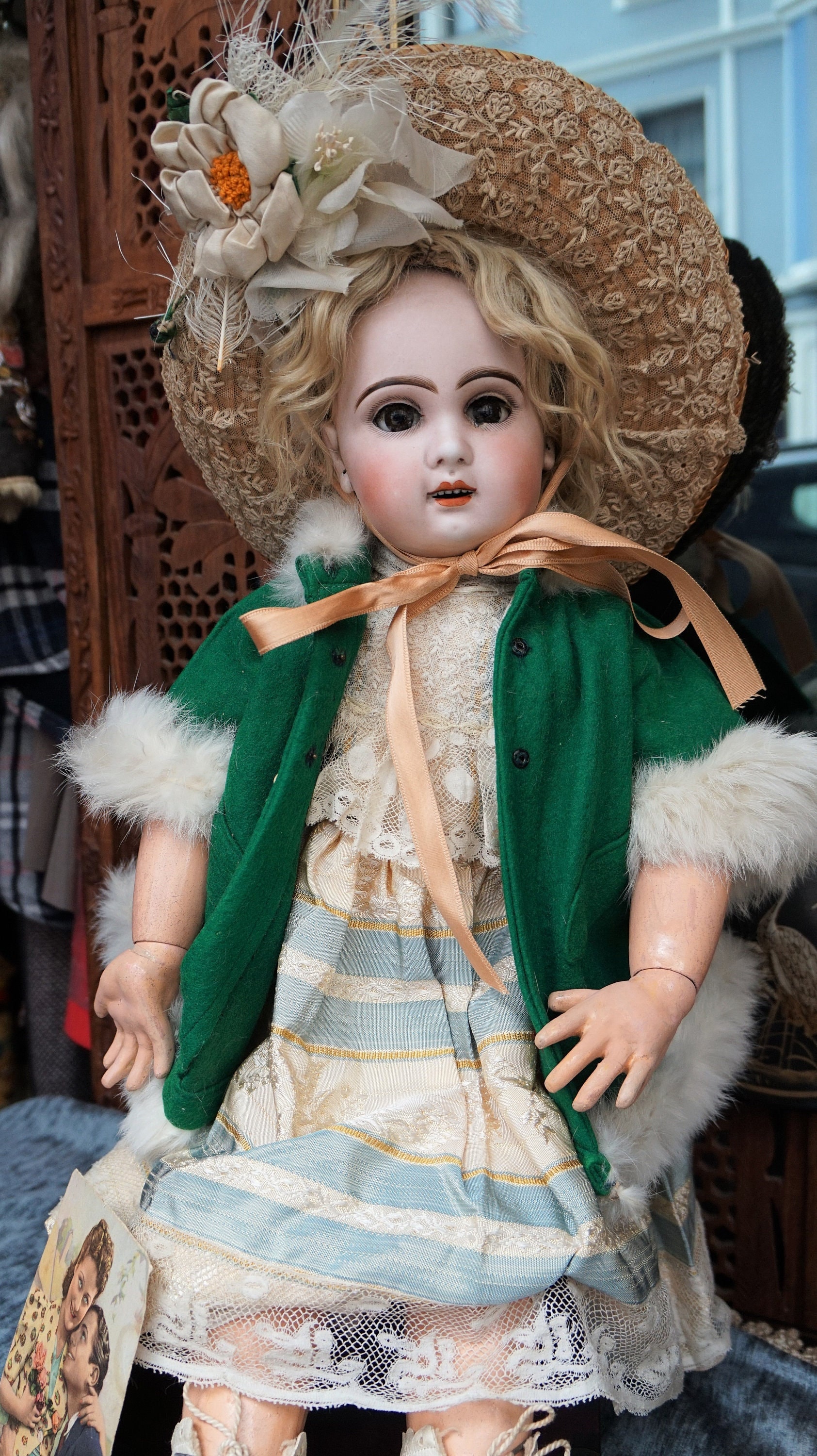Chapeau Ancien De Poupée JUMEAU – Vintage, Collection, Pour Poupée Ancienne