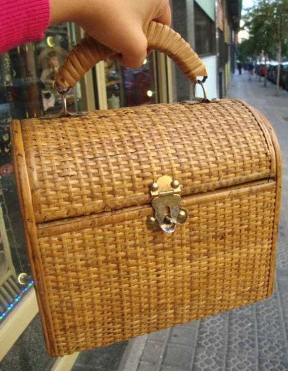 Vintage Wicker Original Handbag / Wicker purse /vi