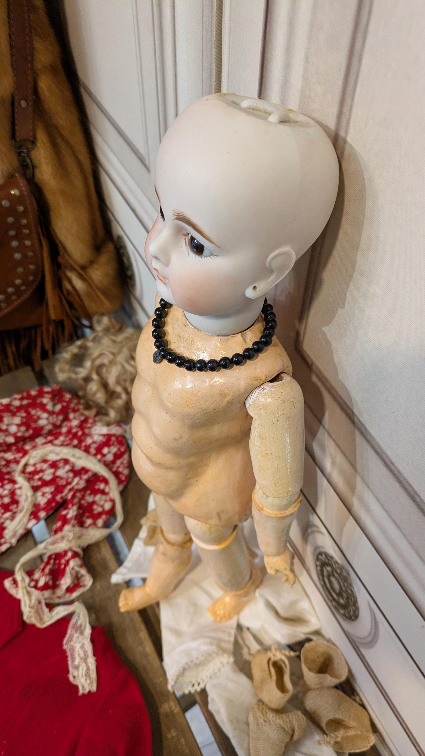 Ancienne Poupée Sonneberg – 27 Cm – XIXe Siècle – Tête En Bois – Excellent état