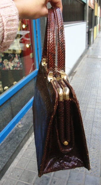 Antique Vintage Bag Genuine Python Snakeskin and Small Purse