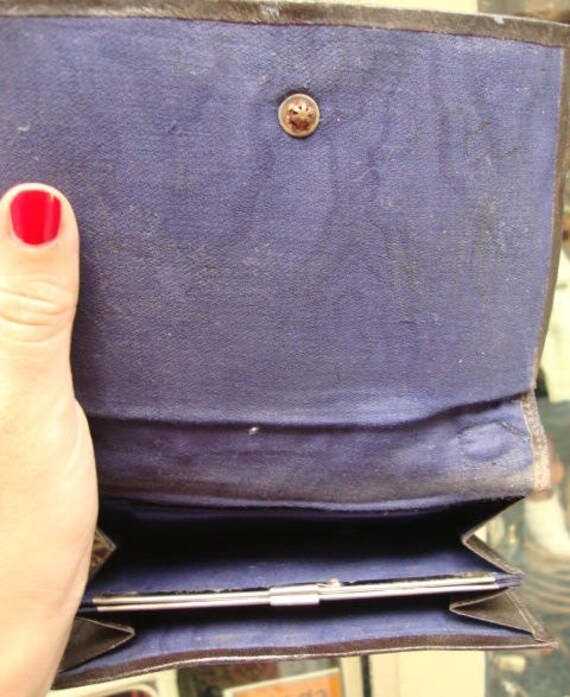 Vintage leather  handbag vintage unique piece ret… - image 6