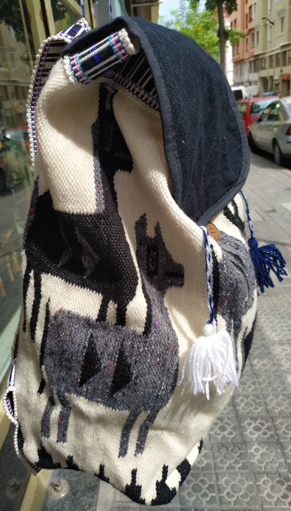 Vintage LLama Wool Backpack // Backpack Handmade … - image 5
