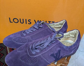【ヴィンテージ品】LOUIS VUITTON スエード ローファー パープル Vintage Louis Vuitton Genuine Leather Suede Sneakers Purple - Etsy