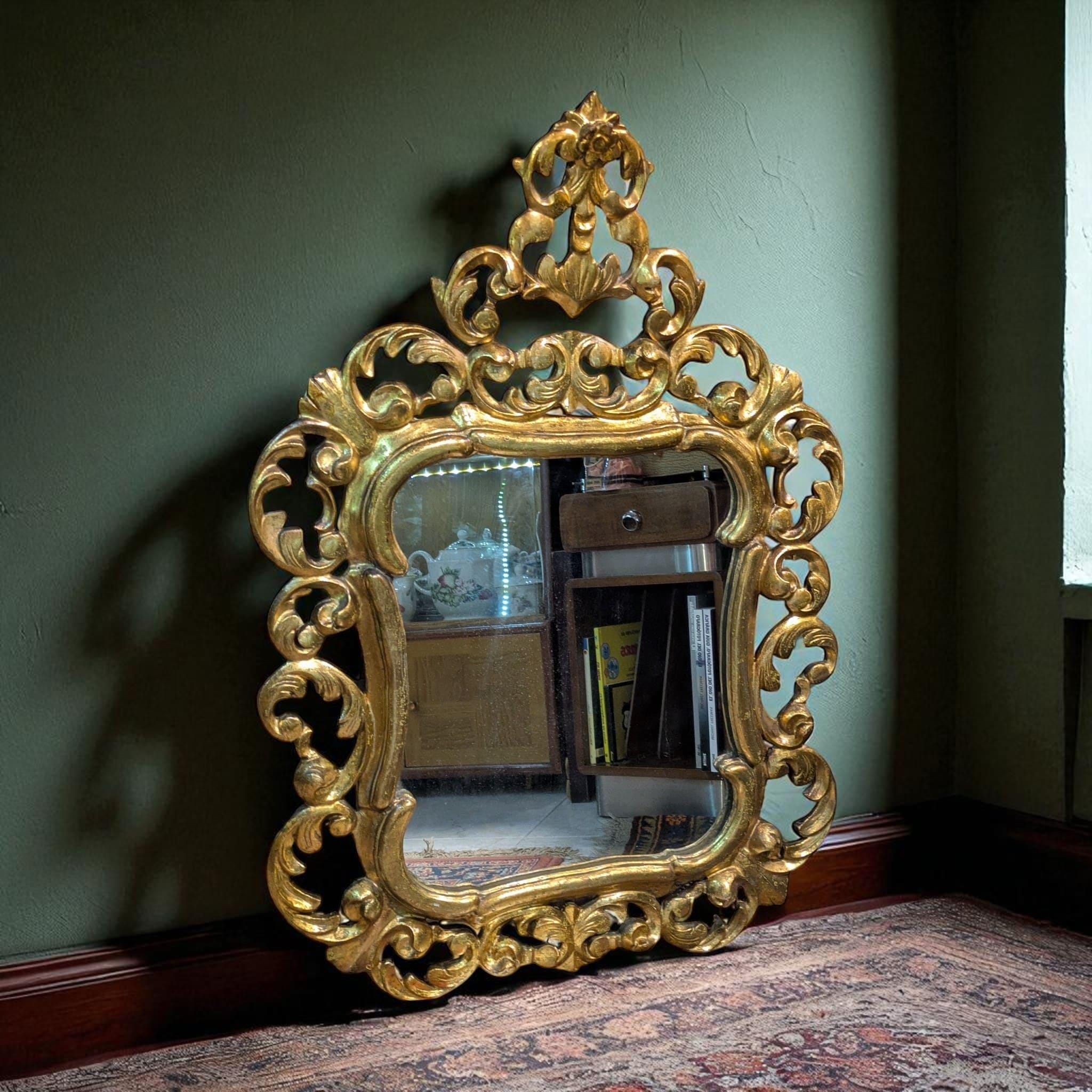 Antique Mirror Cornucopia Carved Wood and Gold Leaf - Etsy Finland