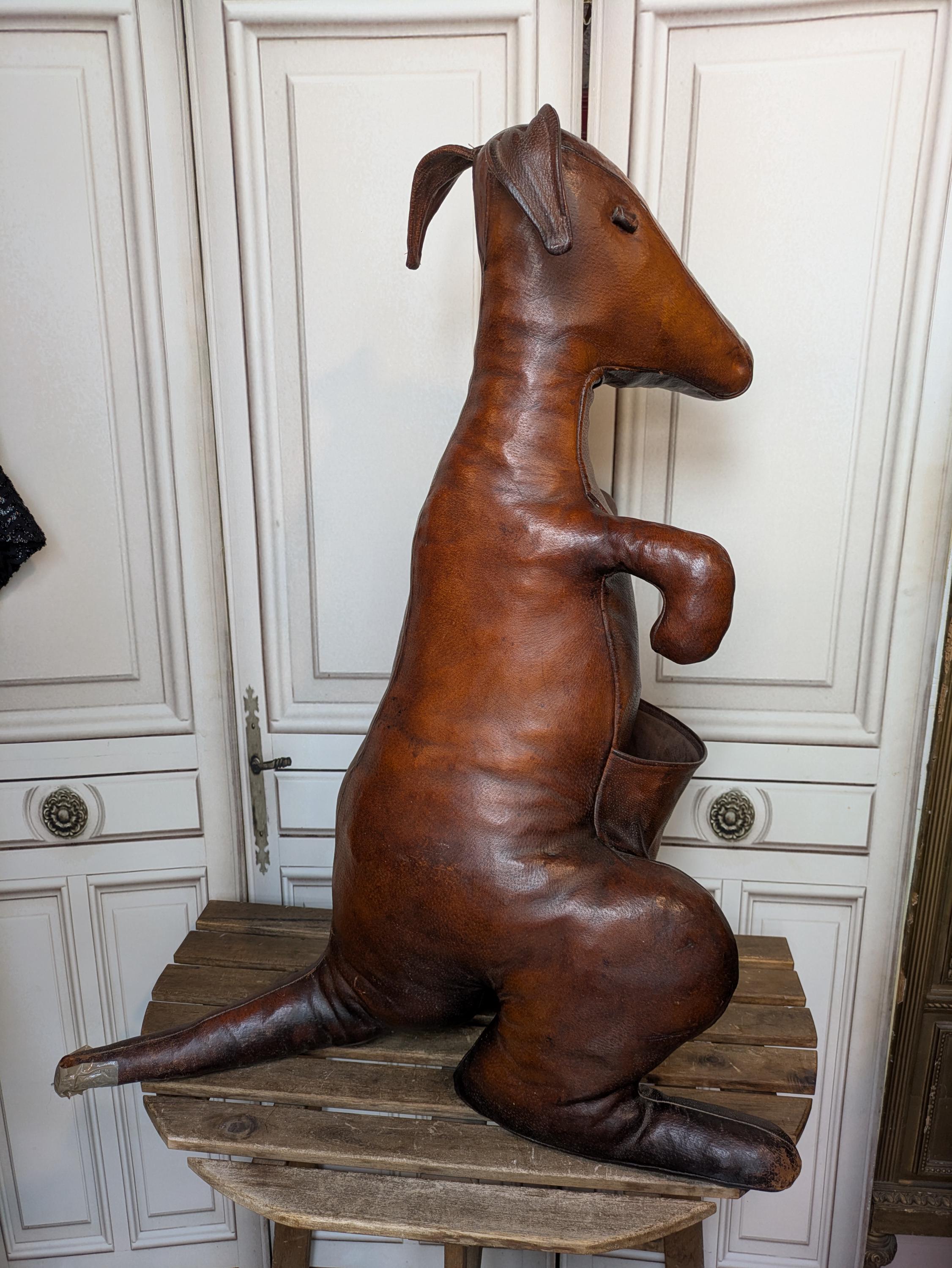 Kangaroo Leather Magazine Rack by Dimitri Omersa by Abercombie and