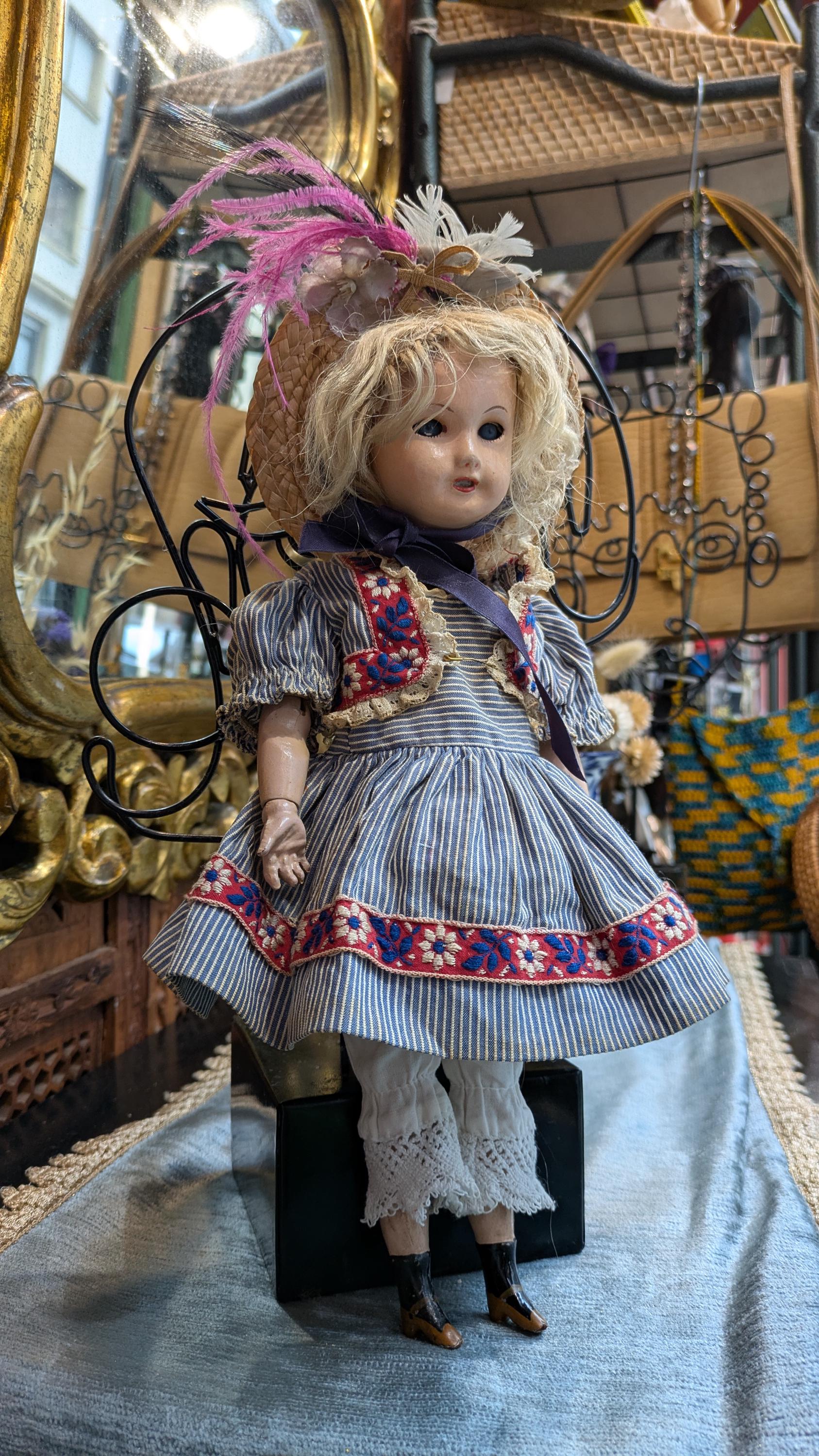 Robe Ancienne Pour Poupée Bleuette 27cm - Années 1920/30 - France