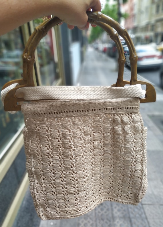 Vintage handbag crochet summer // Fashion bag Hip… - image 10