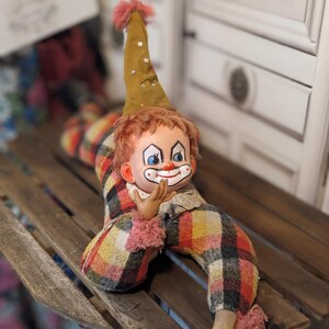 Vintage Clown Doll celluloid // Pierrot Doll Decor