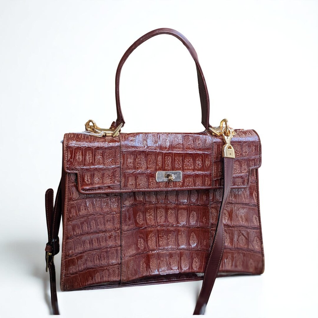Bol Perdix Vintage Bag Embossed Leather Brown // Handbag