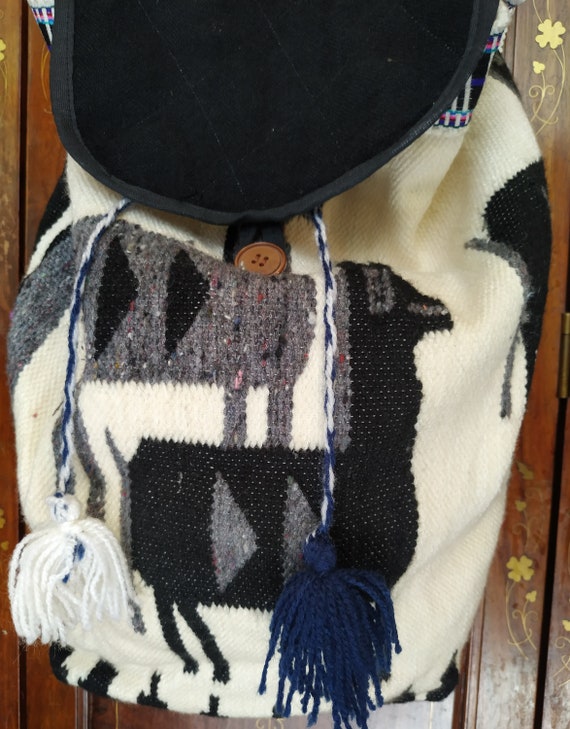 Vintage LLama Wool Backpack // Backpack Handmade … - image 10