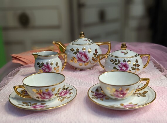Vintage Blumen Porzellan Kaffee Set