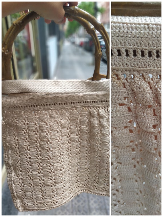 Vintage handbag crochet summer // Fashion bag Hip… - image 2