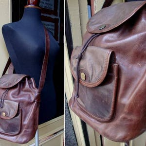 Unisex Vintage Brown leather Tote messenger Bag / Sac leather bag / Crossbody Bag Leather