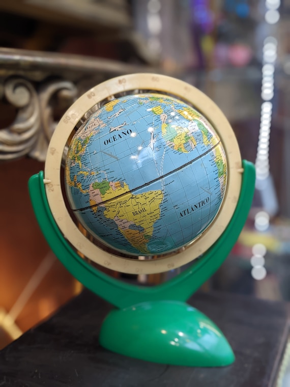 1960's Space Age Vintage Small Tin Globe /vintage World