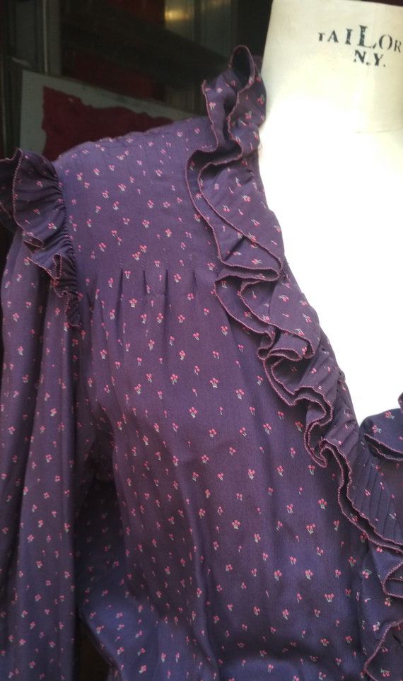 Vintage Loewe Dress Purple and cherry printed Wom… - image 9