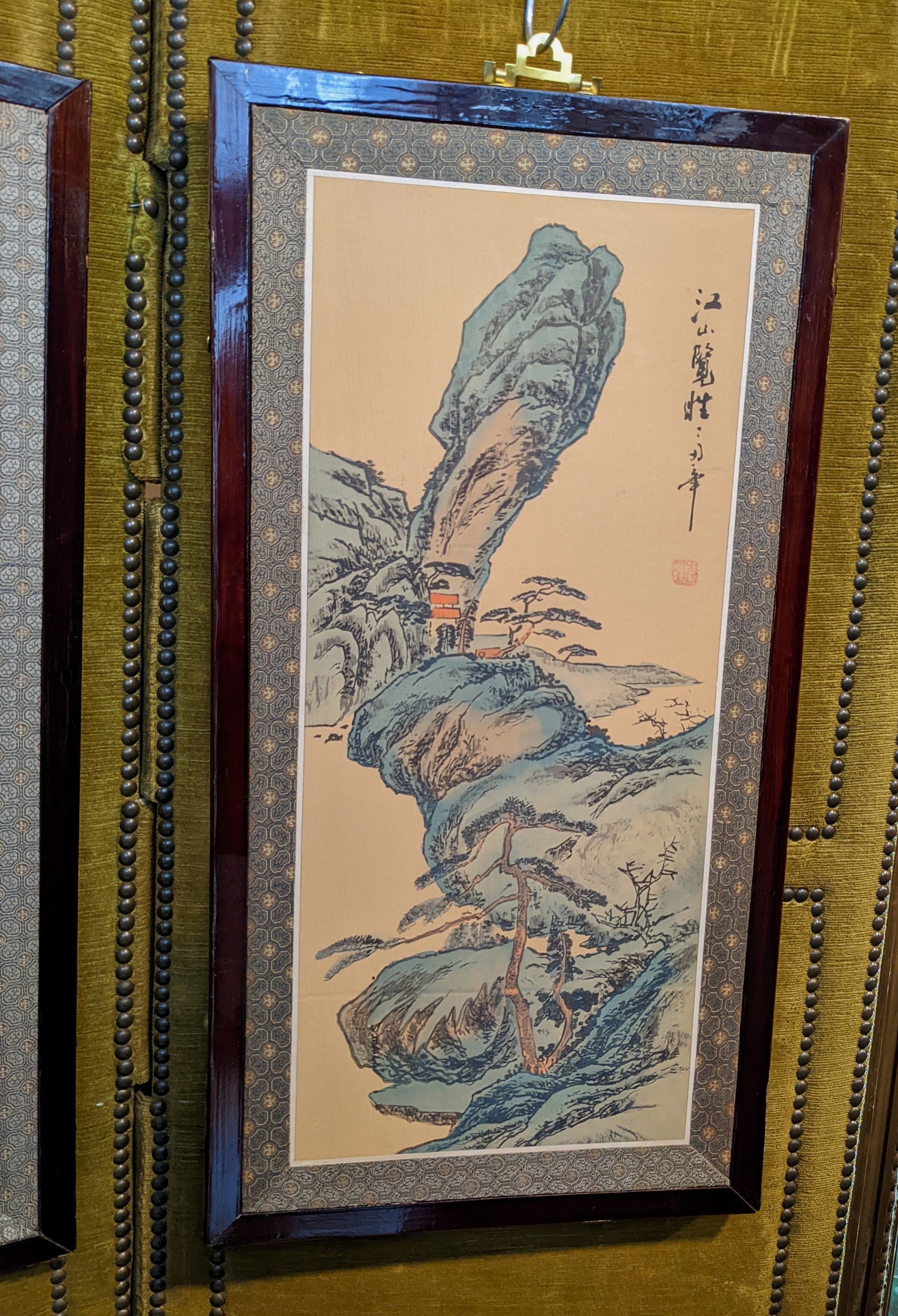 Set of Frames Chinese Wooden Silk Handpainted - Etsy