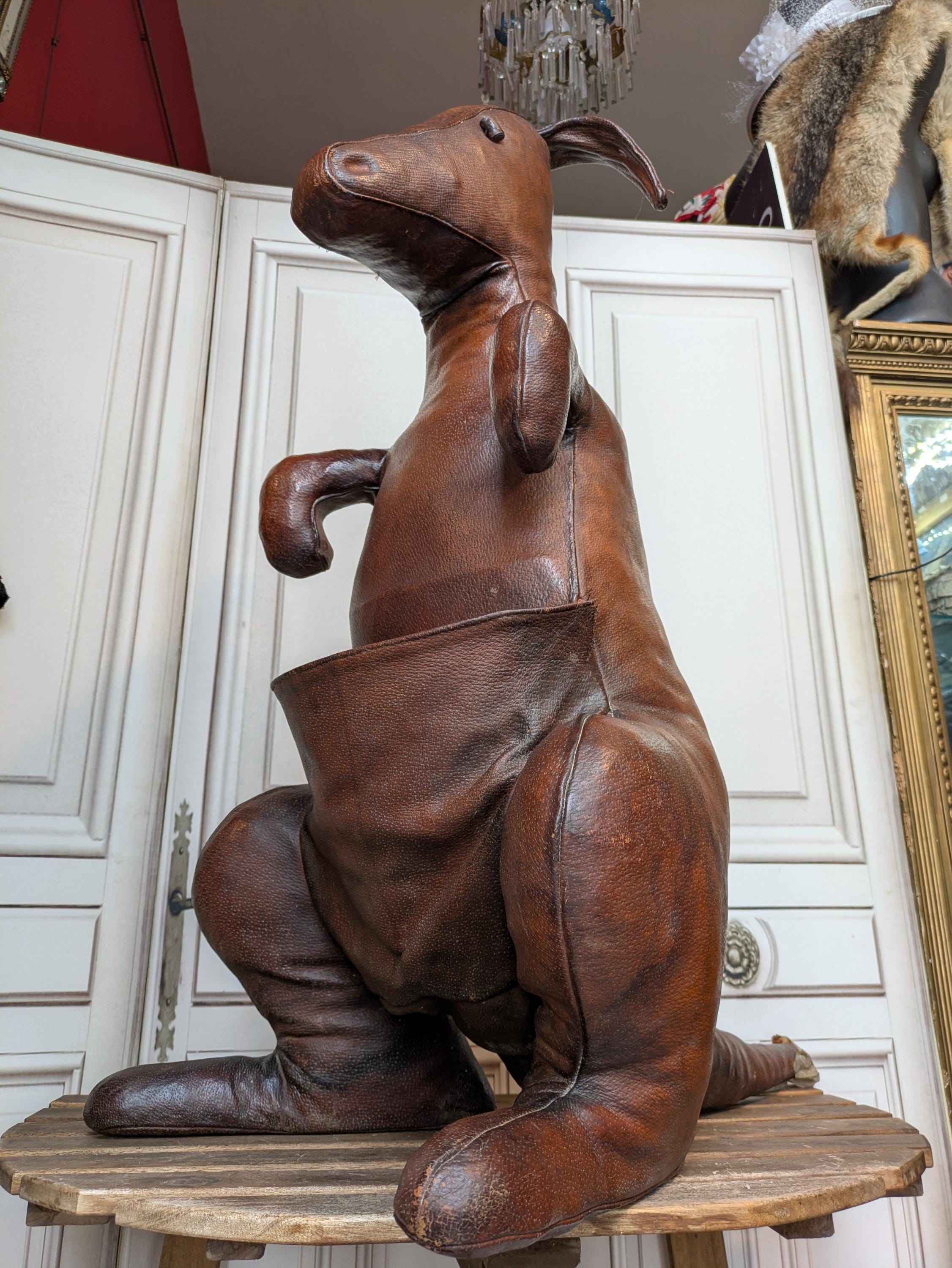 Kangaroo Leather Magazine Rack by Dimitri Omersa by Abercombie and