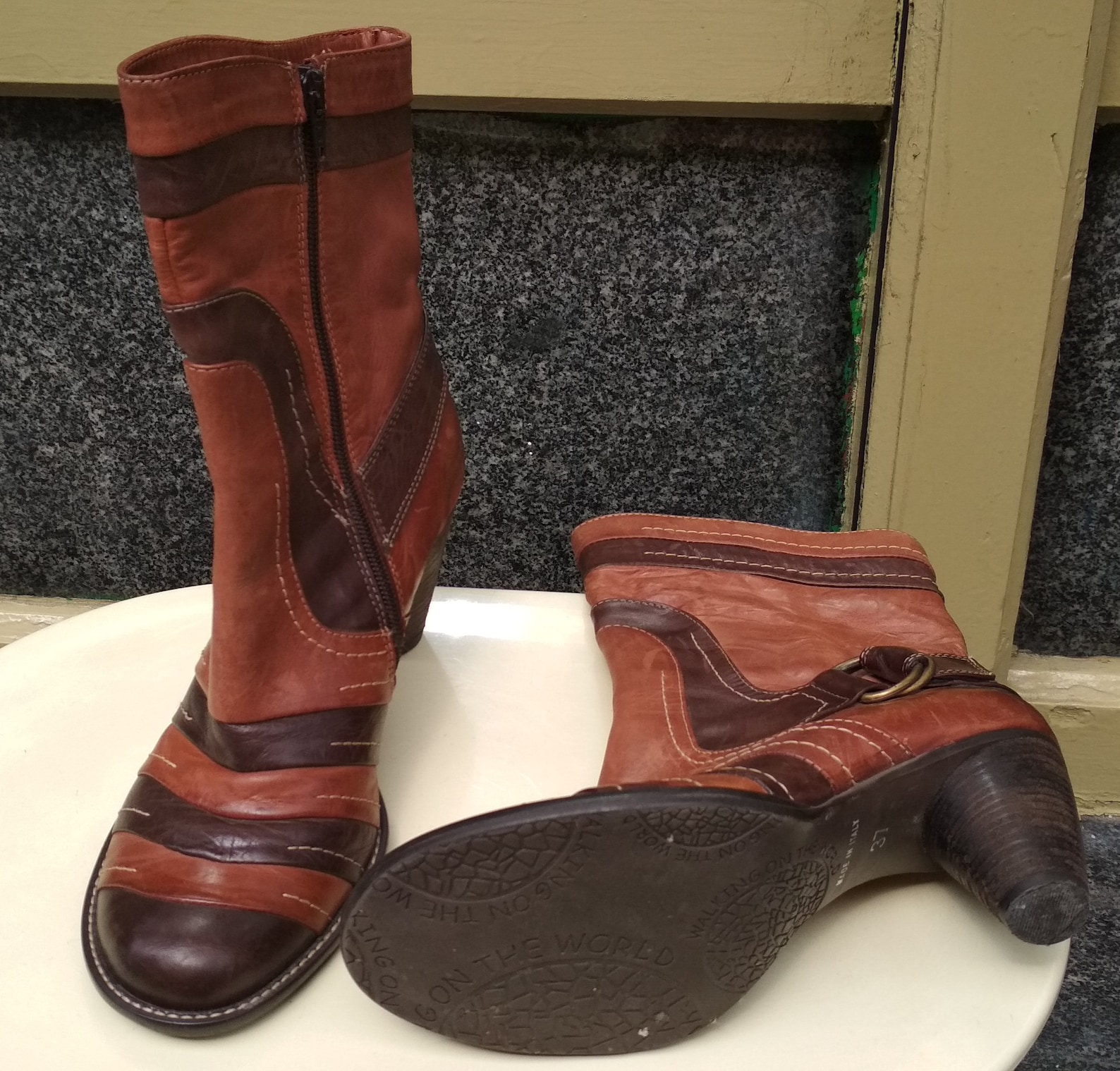 Bottes En Cuir Marron Pour Femme - Pointure 8 US - Occasion Bon état - Modèle #9055